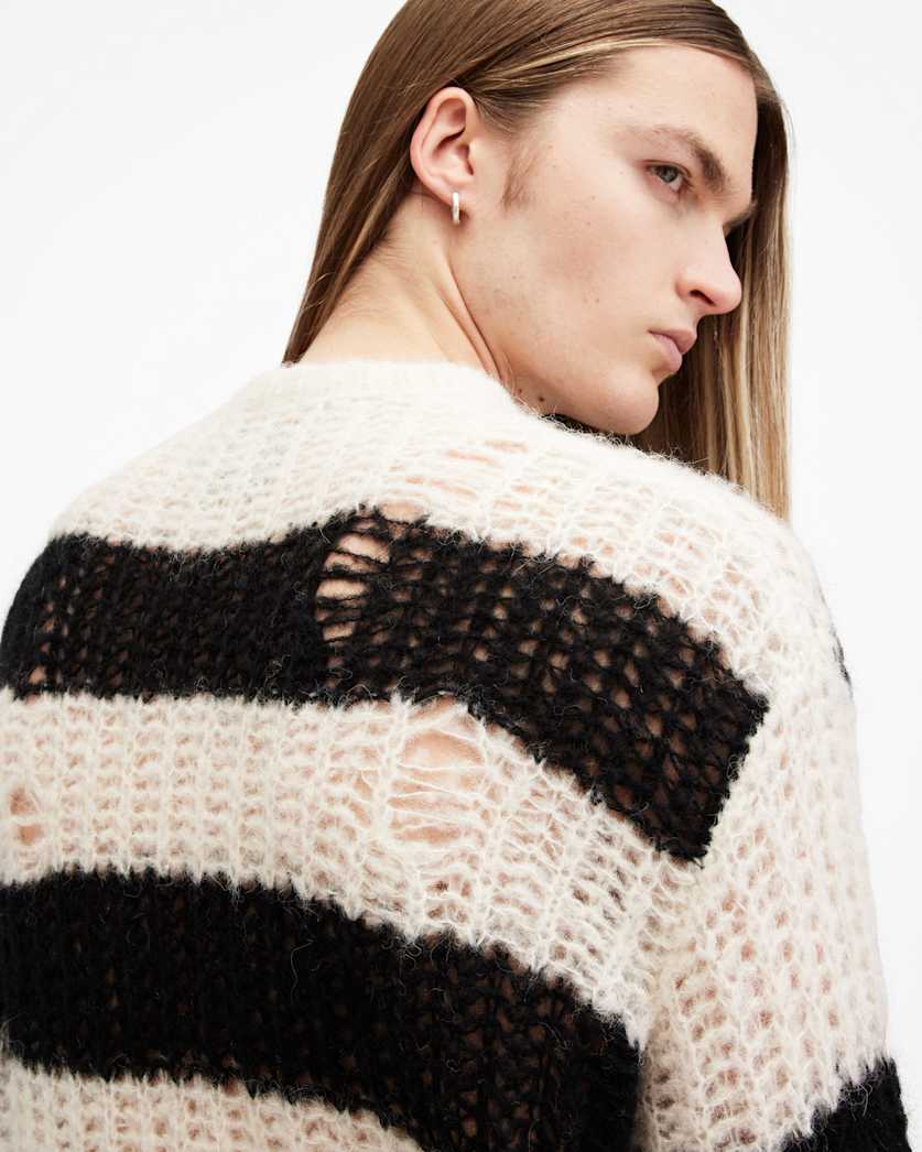 Pip Striped Oversized Jumper ECRU WHITE | ALLSAINTS